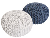 James - Sitzhocker Pouf SET 2 - gerecycled katoen - Ø 55 cm H 37 cm